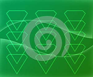 Diamond Shape Figures Abstract on Green Gradient Background