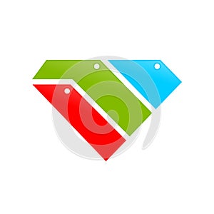 Diamond Shape File And Folder Stack Symbol Design