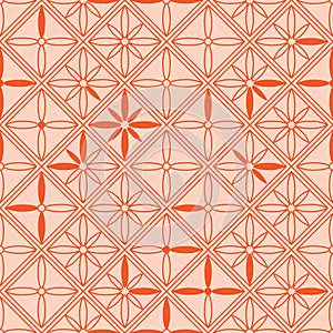 Diamond shape inside flower symmetry seamless pattern