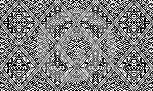 Diamond shaped abstract ethnic geometric pattern