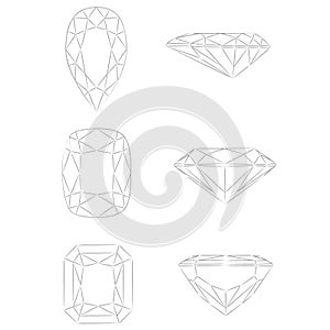 Diamond shapes vector: Pear - Cushion - Radiant photo