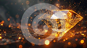 A diamond is shown on a dark background