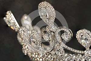 Diamond Silver Crown for Miss Pageant Beauty Contest, Crystal Tia