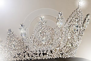 Diamond Silver Crown for Miss Pageant Beauty Contest, Crystal Tia