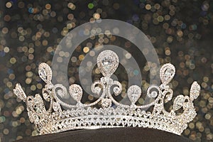 Diamond Silver Crown for Miss Pageant Beauty Contest, Crystal Tia