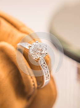 The diamond silver wedding ring