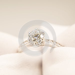 The diamond silver wedding ring