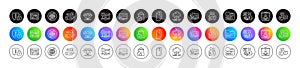 Diamond, Smartphone glass and Reject web line icons. For web app, printing. Round icon buttons. Vector