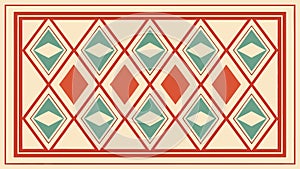 Diamond and Square Geometric Tile Pattern, Abstract, vector design Generative AI