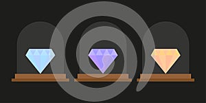 diamond stand on transparent background. Vector illustration.