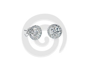 Diamond stud halo set earrings