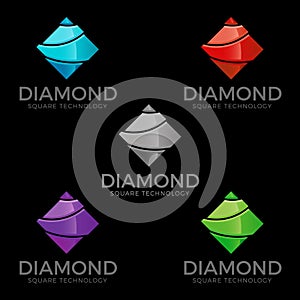 Diamond - Stylish Diamond Logo With Square Concept