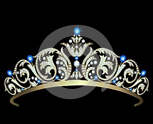 Diamond tiara with sapphires