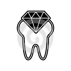 Diamond tooth icon. Element of Dantist for mobile concept and web apps icon. Glyph, flat icon for website design and development,