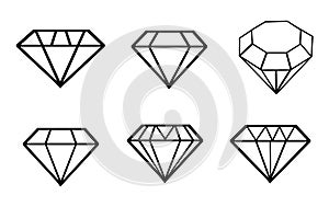 Diamond vector icons set