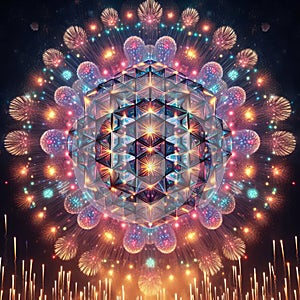 Diamond vertical shells Large, spherical fireworks th