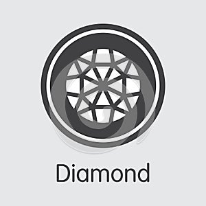 Diamond - Virtual Currency Coin Symbol.