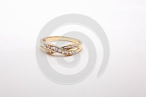 Diamond Wedding Band In Cross Over Design