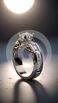 Diamond wedding ring illustration ai generated photo