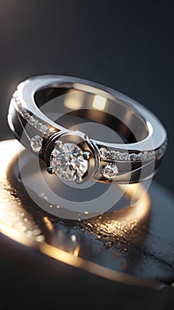 Diamond wedding ring illustration ai generated photo