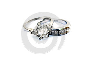 Diamond wedding ring isolated