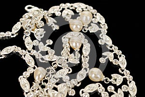 Diamond white gold necklace