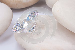 Diamond on white stone