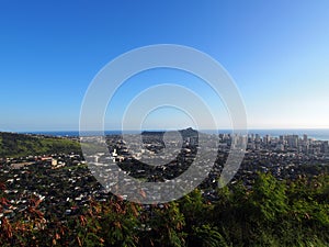 Diamondhead and the city of Honolulu, Kaimuki, Kahala, and ocean