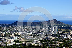 Diamondhead and the city of Honolulu, Kaimuki, Kahala, and ocean