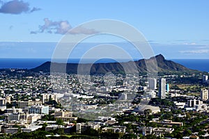 Diamondhead and the city of Honolulu, Kaimuki, Kahala, and ocean photo