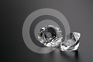 Diamonds on black background copyspace photo