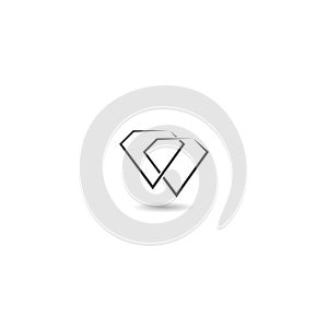 Diamonds logo icon with shadow