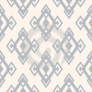 Diamonds seamless pattern. Vector geometric texture in gray and beige color