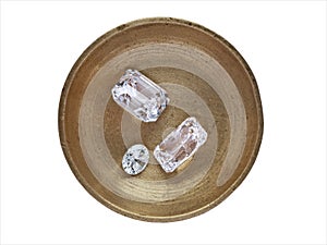Diamonds in a working tray