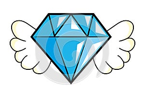 Diamons with wings vector illustration