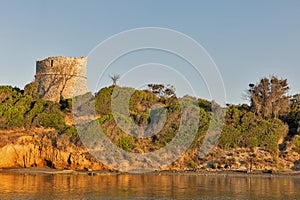 Diana Genoese tower in Corsica island, France