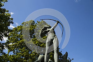 Diana on the hunt sculpture at gavle Sweden