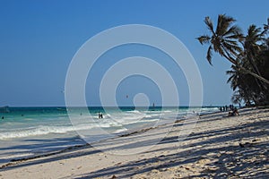 Diani Beach Indian Ocean Beach - palm trees, turquoise water