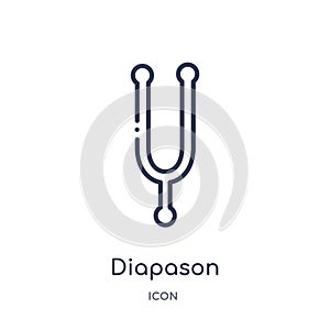 Diapason icon from music outline collection. Thin line diapason icon isolated on white background