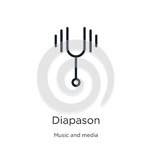 Diapason icon. Thin linear diapason outline icon isolated on white background from music collection. Line vector sign, symbol for