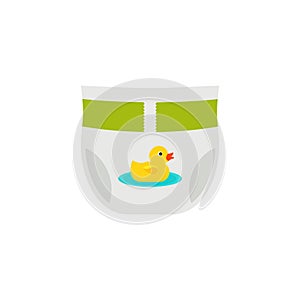 Diaper, nappy in flat design. Vector cartoon illustration.