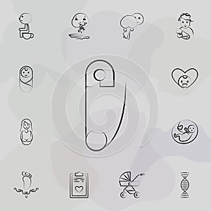 diaper pin concept line icon. Universal set of maternity for website design and development, app development