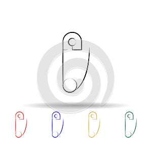 diaper pin multi color style icon. Simple thin line, outline vector of maternity icons for ui and ux, website or mobile