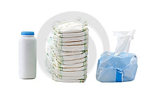 Diapers, wipes, powder