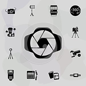 diaphragm camera icon. Universal set of equipment photography for website design and development, app development