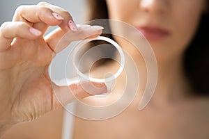 Diaphragm Vaginal Contraceptive Ring. Spermicide Contraception photo