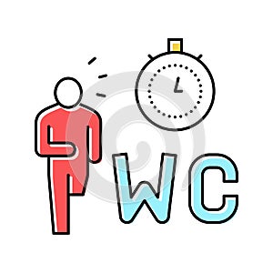 diarrhea digestion system problem color icon vector illustration