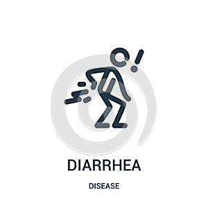 diarrhea icon vector from disease collection. Thin line diarrhea outline icon vector illustration. Linear symbol for use on web