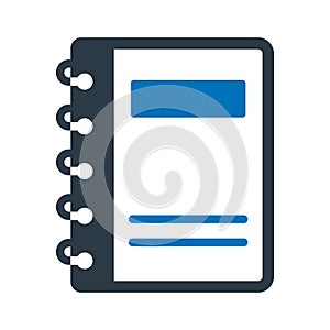 Diary, memo book Vector icon which can easily modify