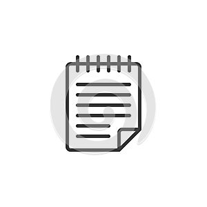 Diary notebook line icon
